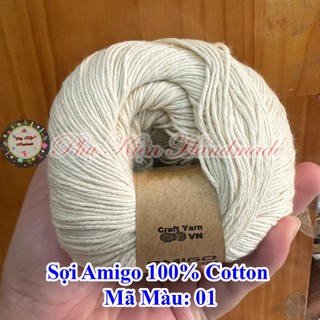 Sợi Amigo 100% Cotton 56k/1c (Màu 1- 36)