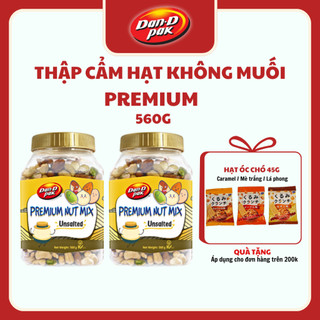 Hạt Thập Cẩm Premium Không Muối Hạt điều, Hạnh nhân, Hạt ba tây, Hạt macadamia, Hạt dẻ, Dầu thực vật 560g Dan D Pak