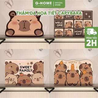 Thảm lau chân Capybara Ghome chống trơn trượt, chống thấm tốt Thảm họa tiết Capybara TD24M2