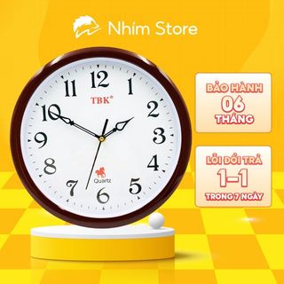 Đồng hồ treo tường Tròn bốn màu, Đồng hồ Kashi treo tường  kim giật, Phù hợp treo phòng ngủ, phòng làm việc, phong khách
