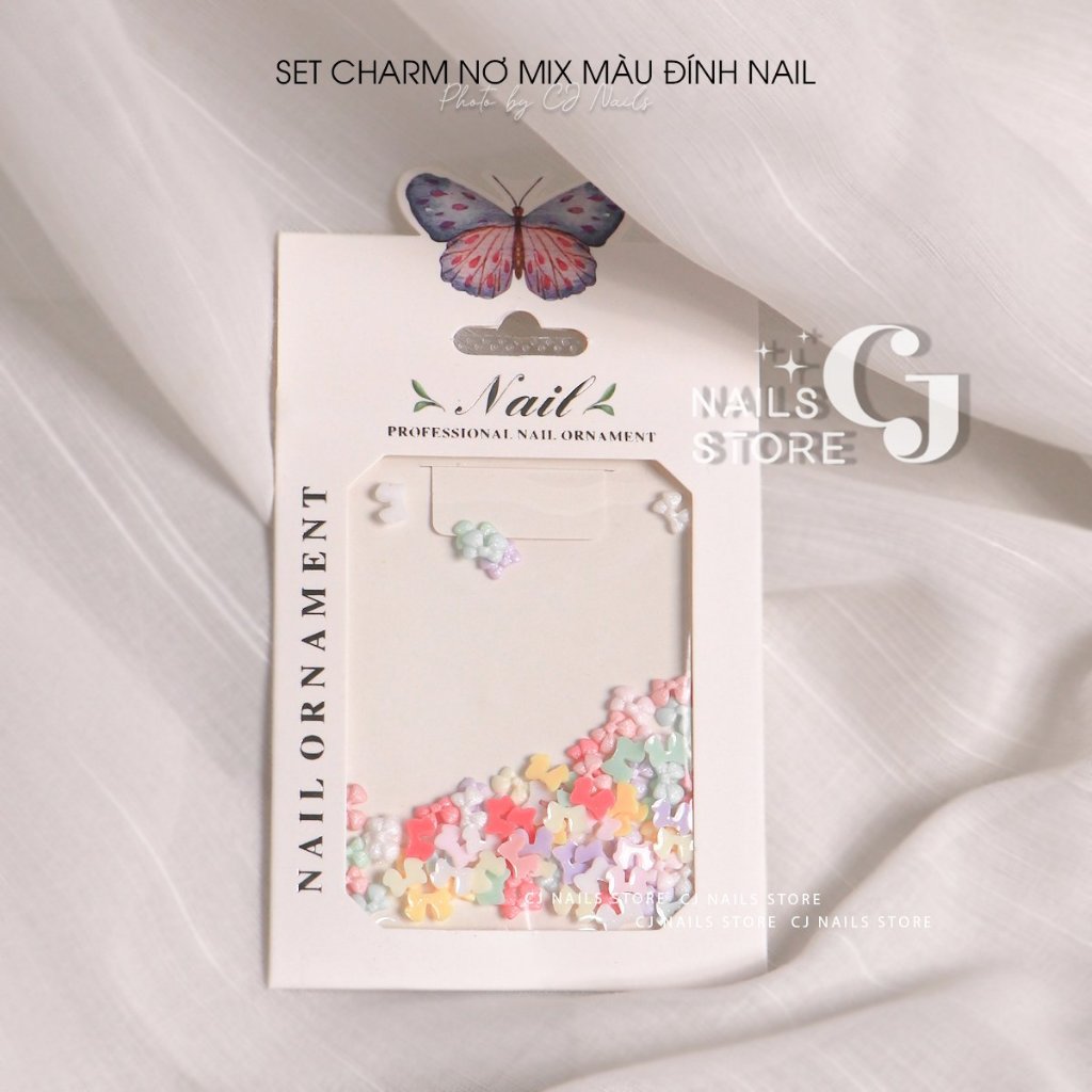 Set charm nơ mini mix màu (~80 charm)