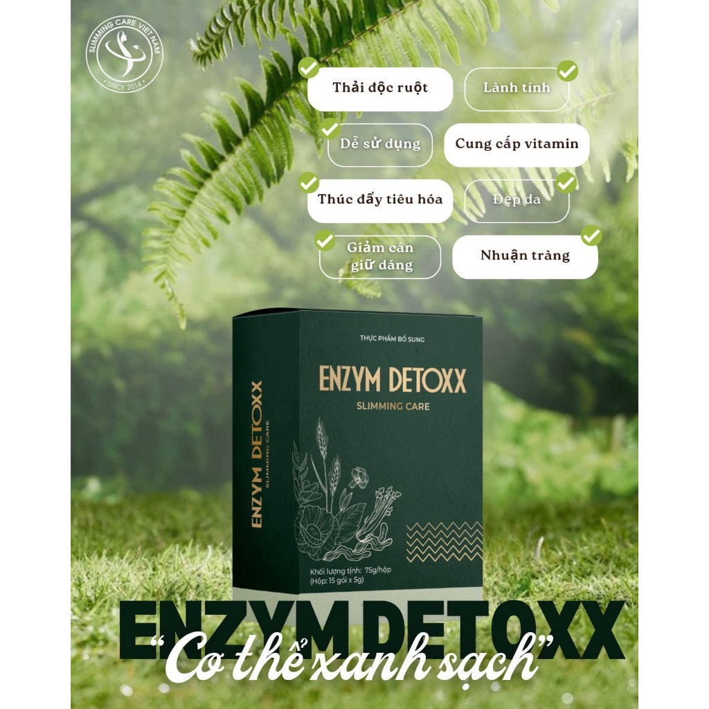 Enzym Detoxx Slimming Care, detox thanh lọc cơ thể, thải độc hạn chế hình thành mỡ bụng hỗ trợ giảm cân an toàn hiệu quả