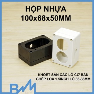 Hộp nhựa khoét lỗ sẵn kèm cộng hưởng 100x68x50 lắp loa 1.5inch kit ráp loa thô chế loa cực dễ▌