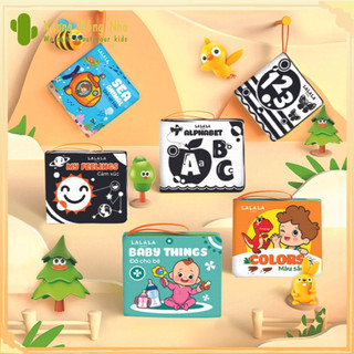 Sách vải Lalala baby cho bé, 8 mặt sột soạt 12x11cm, đồ chơi giáo dục sớm cho bé Xương Rồng Nhỏ