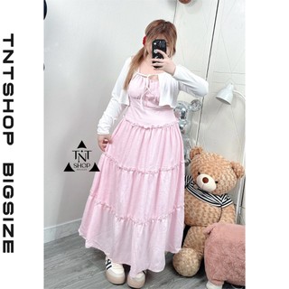 SET 2 MÓN BIGISIZE MAXI 2 DÂY TẦNG DÁNG DÀI KÈM KHOÁC [TNT SHOP BIGSIZE 60KG 90KG]