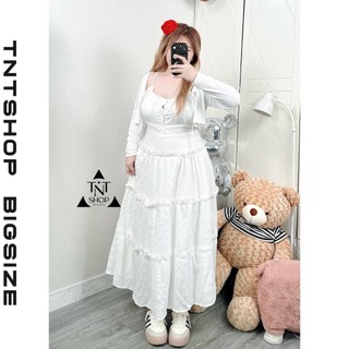 SET 2 MÓN BIGISIZE MAXI 2 DÂY TẦNG DÁNG DÀI KÈM KHOÁC [TNT SHOP BIGSIZE 60KG 90KG]