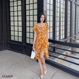Đầm Xòe VIENNE TRAN Cổ Vuông Dáng Xòe Nơ Sau V63L22H035