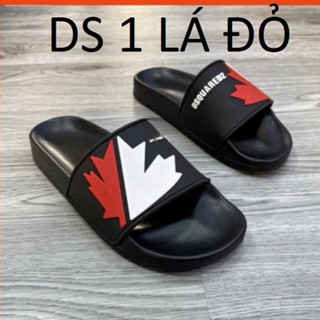 Dép dsquared2 nam nữ quai ngang LIOASA logo chiếc lá chống nước,chống hôi chân, dep nhẹ phong cách boy phố