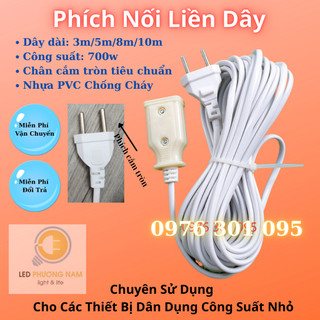 Phích âm liền dây 5m / 8m / 10m, phích nối liền dây