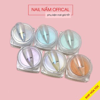 Set tráng gương ngọc trai cầu vồng 6 hũ trang trí móng