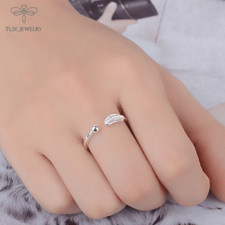 Nhẫn bạc nữ Tlee nhẫn lông vũ basic cá tính TLEE JEWELRY A0287