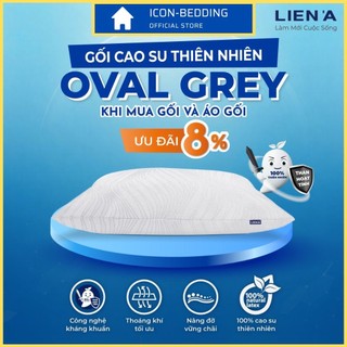 Gối cao su liên á oval grey c fusion than hoạt tính - khử mùi, kháng khuẩn by icon-bedding