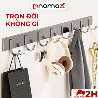 Móc treo gắn tường Enomax siêu chắc, treo đồ đa năng, chịu lực 50kg, chất liệu Thép carbon , đi kèm keo dán, ốc vít