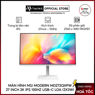 Màn hình MSI Modern MD272QXPW 27 inch 2K IPS 100Hz USB-C Loa (2x3W)