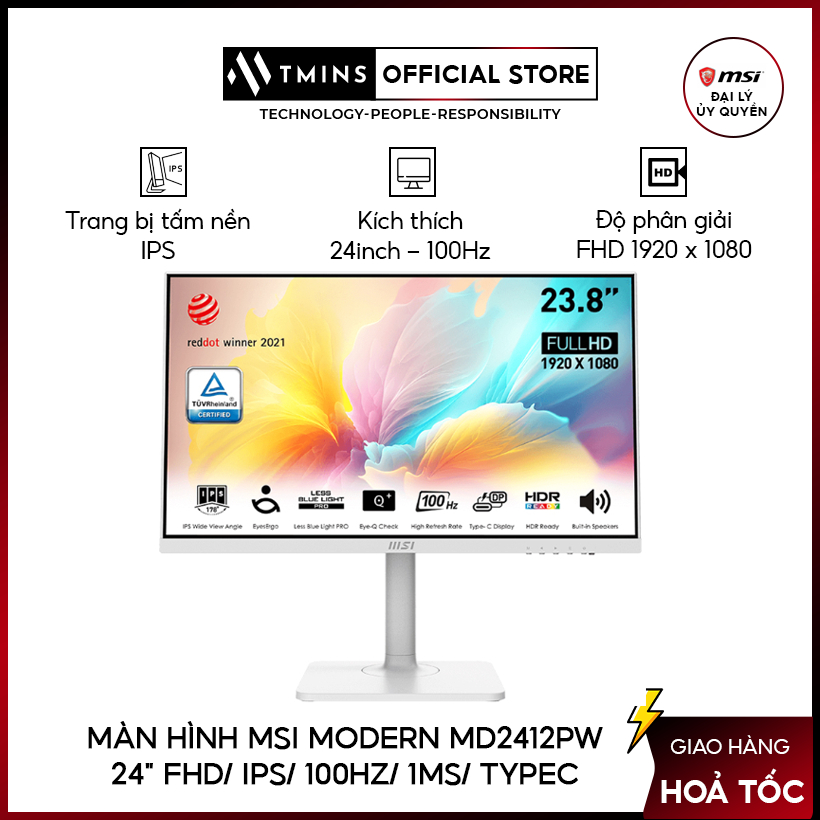Màn hình MSI Modern MD2412PW ( (24" FHD/ IPS/ 100Hz/ 1ms/ TypeC)