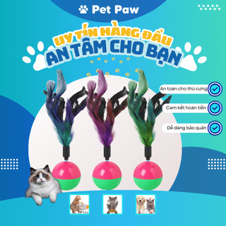 Đồ chơi cho mèo quả bóng lông vũ an toàn giúp giảm stress Quân Pet Care