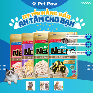Pate Cho Mèo Nekko Cho Mọi Lứa Tuổi Giàu Dinh Dưỡng Cho Mọi Lứa Tuổi Nhiều Vị Gói 70gr Pet Paw