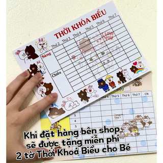 2 tờ thời khóa biểu cho hs