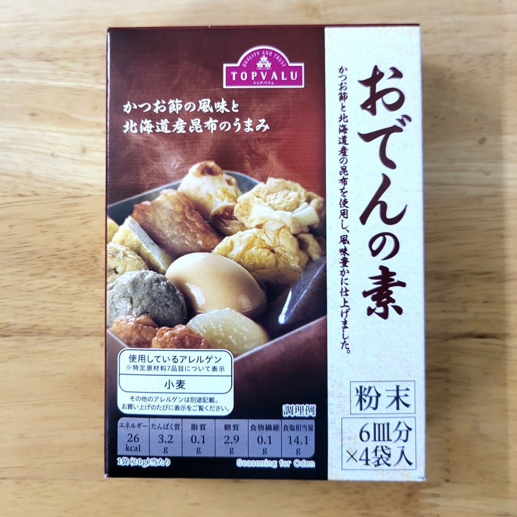 TOPVALU [Hộp 80gr / 4 gói] BỘT CANH ODEN CÁ BÀO, RONG BIỂN HOKKAIDO [JAPAN] Oden Soup Powder