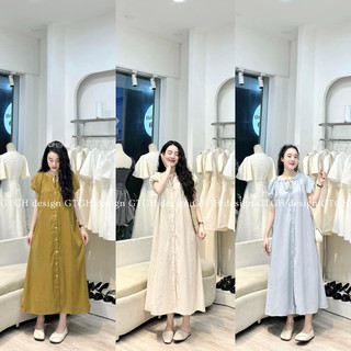 Váy xuông QC L1 mềm mát chất linen dáng dài tiểu thư