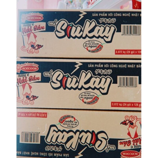 Thùng 24 gói mì SiuKay vị Hải sản/Bò Cay/Gà Cay Phô Mai 128g - Mì cay 7 cấp độ SiuKay - Thách thức mọi vị giác
