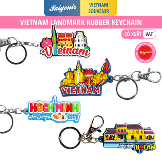 Móc khóa dẻo lưu niệm địa danh Chợ Bến Thành Nhà thờ Đức Bà Nhà hát bưu điện Hội An Hochiminh City kèm móc cài lobster