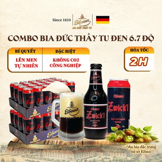 [SINCE 1810] Combo 2 Thùng Bia Đức Thầy Tu Eibauer Đen 6.7 Độ - Lên Men Tự Nhiên, Hương Vị Độc Tôn Caramel - Nhập Khẩu