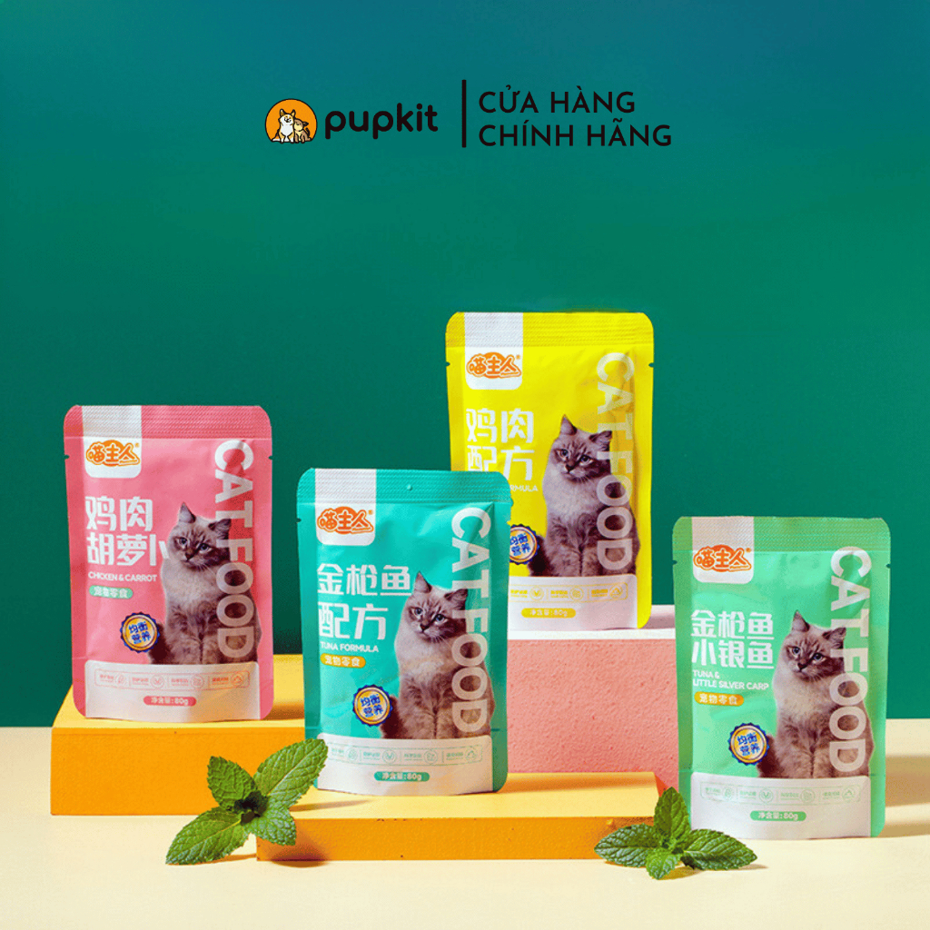 [8.9K/GÓI] [COMBO 4 GÓI MIX VỊ] Pate súp hầm thịt cho mèo Meowvan 80g