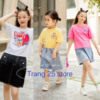 Chân váy jean bé gái 12kg -30kg--55kg lưng thun co giãn  - vải giặt wash - mềm nhẹ dễ chịu - Trang 25 Kids