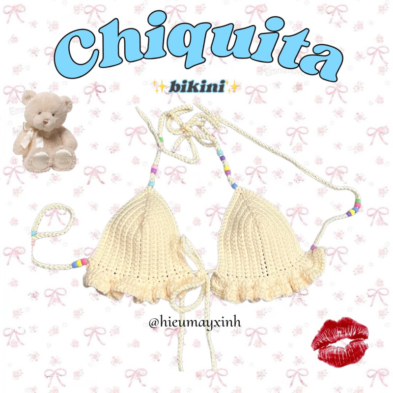 𝓒𝓱𝓲𝓺𝓾𝓲𝓽𝓪 𝓫𝓲𝓴𝓲𝓷𝓲🦢áo phối viền bèo coquette vibe💋