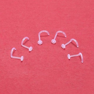 Khuyên mũi trong suốt - Khuyên mũi thân L, thân cong, thân thẳng - Bi 3mm - Khuyên nhựa sinh học - Khuyên xỏ