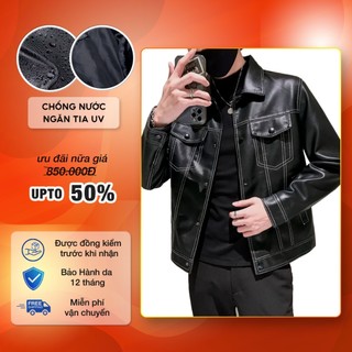Áo khoác da nam lót dù biker Pigofashion zadn12
