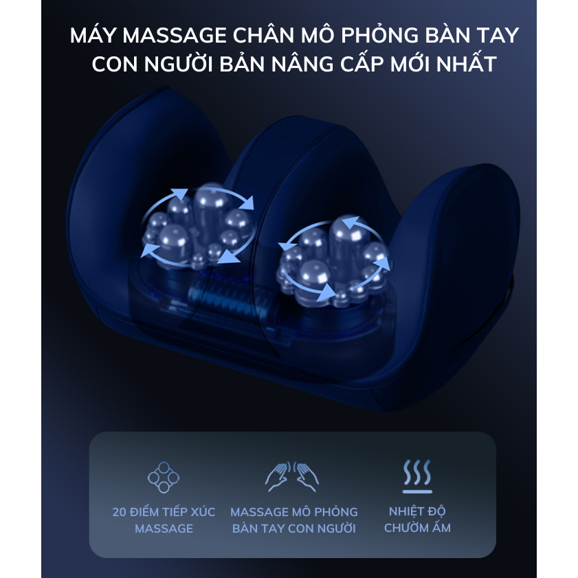 Máy massage chân, máy trườm ấm bắp chân, lòng bàn chân, xoa bóp giảm đau cho người già,dân văn phòng