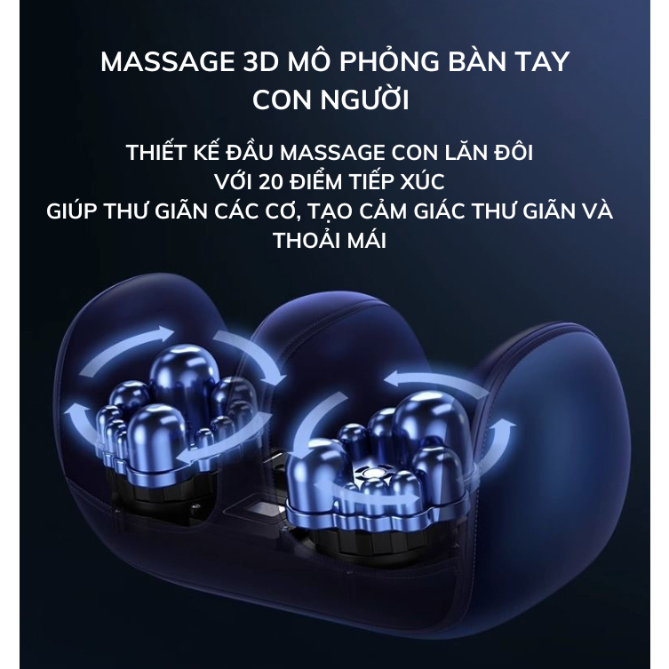 Máy massage chân, máy trườm ấm bắp chân, lòng bàn chân, xoa bóp giảm đau cho người già,dân văn phòng
