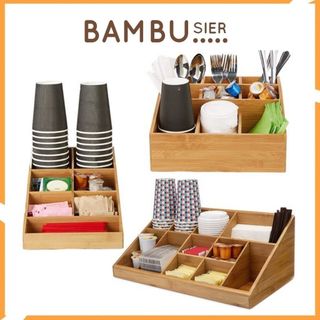 Khay tre chia ngăn đựng đồ đa năng