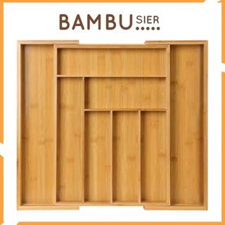 Khay gỗ tre chia ngăn kéo tủ bếp