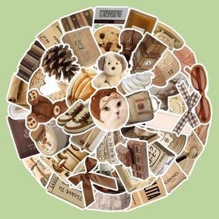 Sticker Tone Nâu aesthetic ins  dán mũ bảo hiểm,guitar,ukulele,điện thoại,sổ tay,laptop - S994