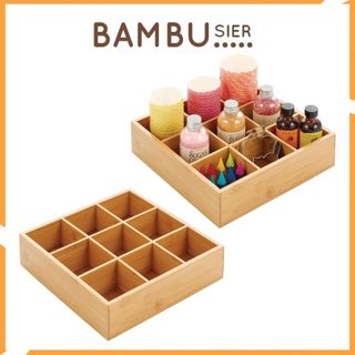 Khay tre chia ngăn đựng mỹ phẩm trang sức phụ kiện