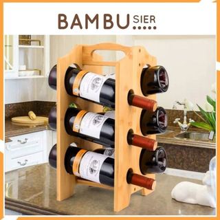 Kệ rượu vang giá kệ để chai rượu vang bằng gỗ tre