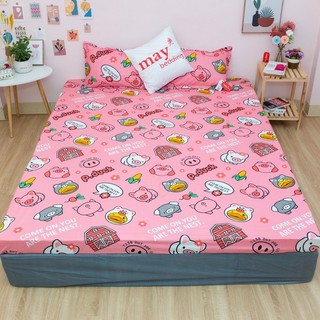 Drap giường Beladies (kèm 2 vỏ gối) - Ga trải giường bọc nệm 1m6 1m8 Set ga gối 3 món poly cotton bền đẹp