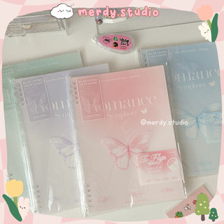 Sổ Binder bìa còng B5 Rosy Posy Romance 80 trang giấy grid và kẻ ngang