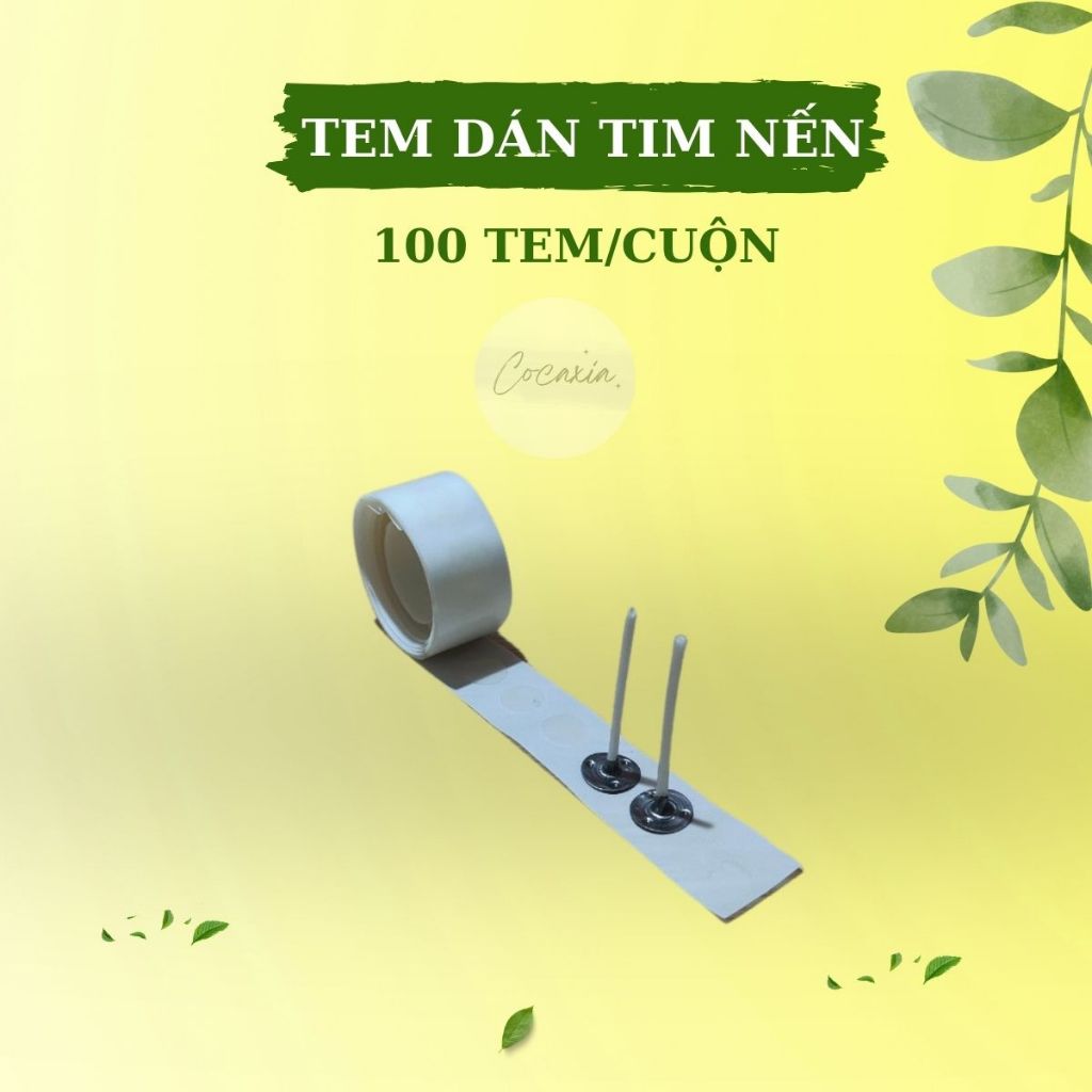 01 cuộn tem dán cố định tim nến vào đáy ly 100 tem/cuộn