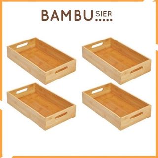 Khay tre đựng đồ ăn thực phẩm gia vị