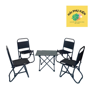 Bộ bàn ghế trà chanh , Bàn ghế vải dù sơn tĩnh điện cho quán Cafe , Du lịch , Dã ngoại , Câu cá
