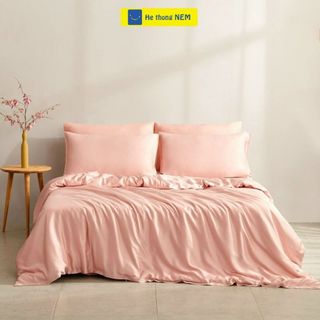 Combo chăn ga gối 5 món SERENA Set bộ vỏ chăn ga ra drap tencel cotton trải phủ giường gối nệm đệm 5 món lụa cao cấp