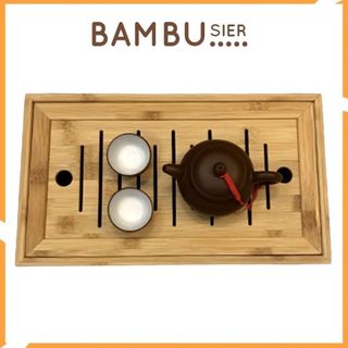 Khay đựng ấm chén uống trà đạo bằng gỗ tre tự nhiên