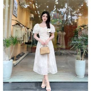 Đầm hoa nữ dáng dài tay bồng her25 8697