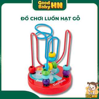 Bộ Đồ Chơi Luồn Hạt Gỗ Tròn Rèn Luyện Kỹ Năng Khéo Léo Kiên Nhẫn Cho Bé 𝐄𝟏𝟓