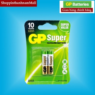 Pin aaa gp super alkaline vỉ 2 viên chính hãng