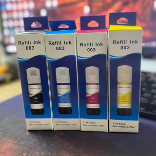 Bộ mực in 4 màu 003 cho máy in Epson L1110/ L3110/ L3150/ L4150/ L1110, L5290, L1250, L5190 (Đen/xanh/)mực Refill Ink